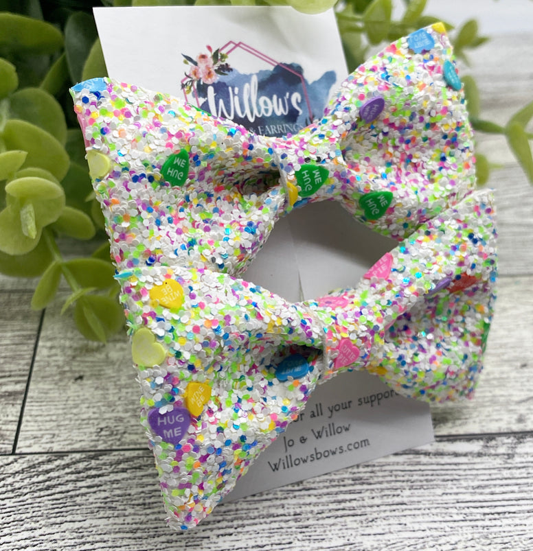 Conversation glitter heart piggies
