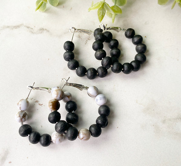 Wooden beaded hoops