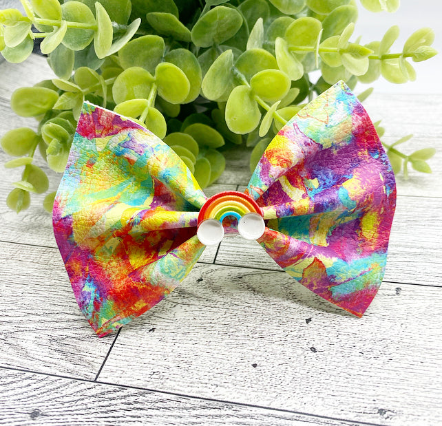 Rainbow paint splatter