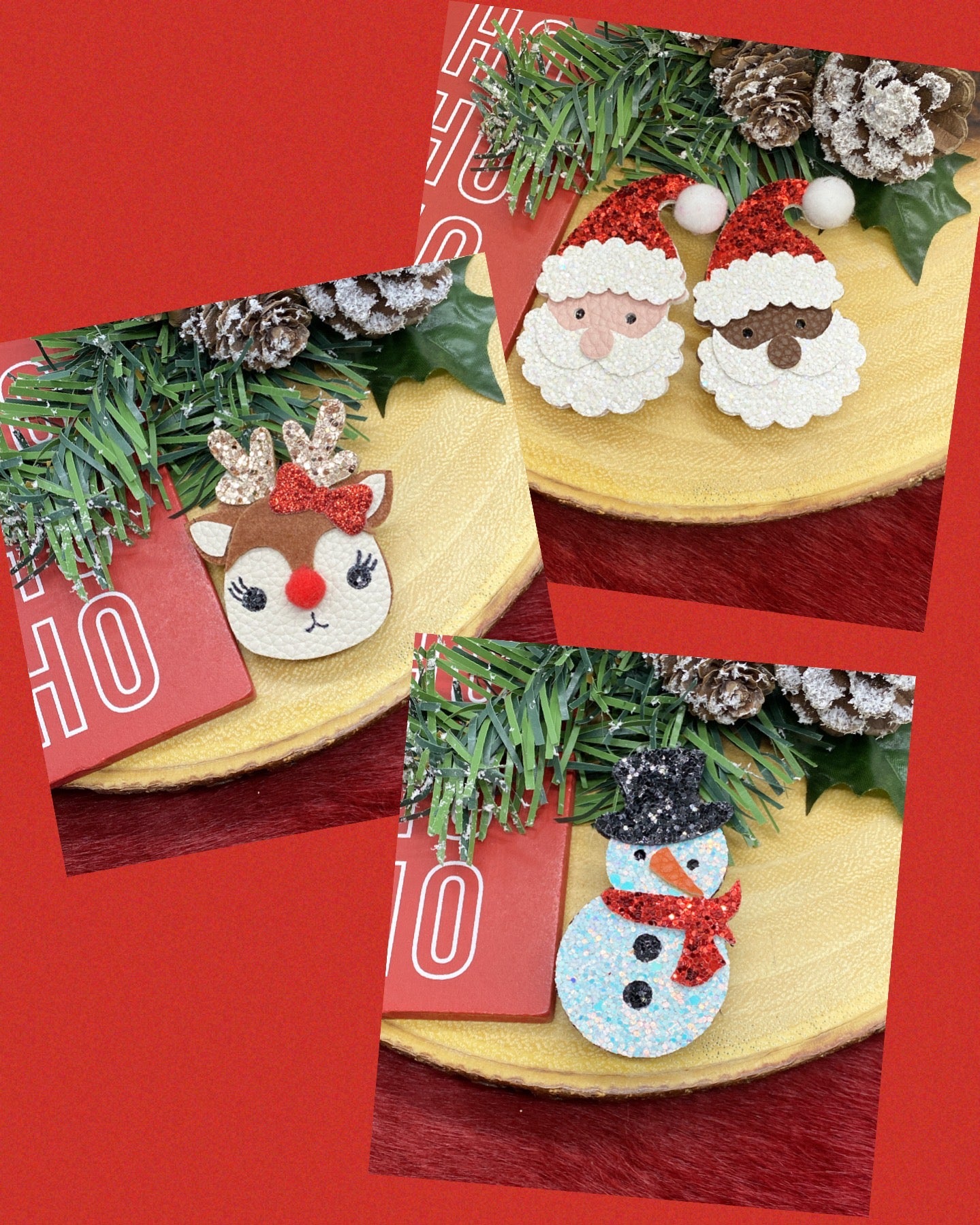 Christmas hair clips
