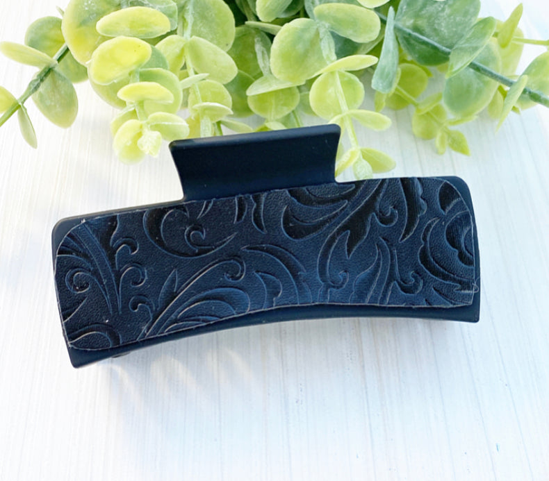 Black embossed
