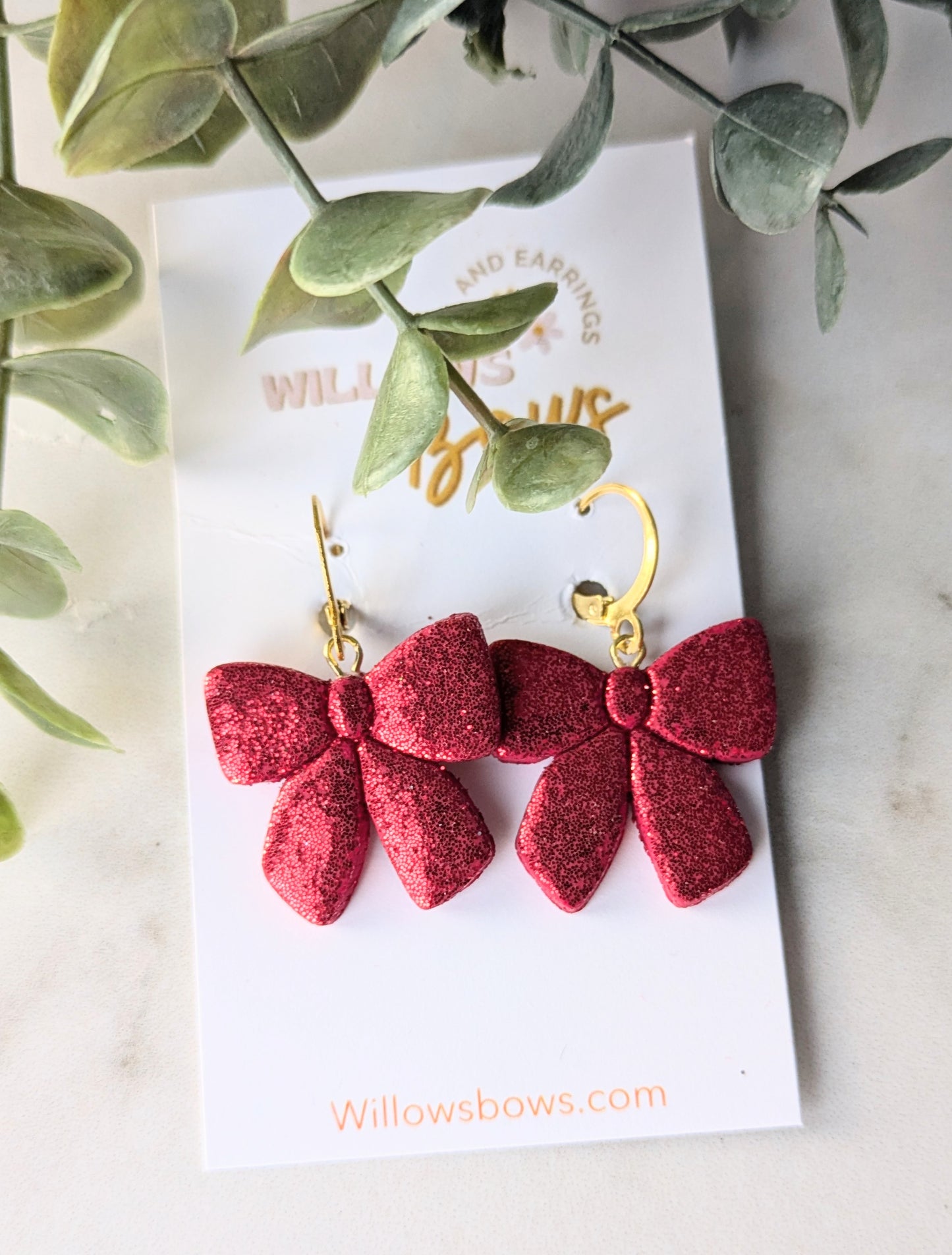 Clay glitter bows