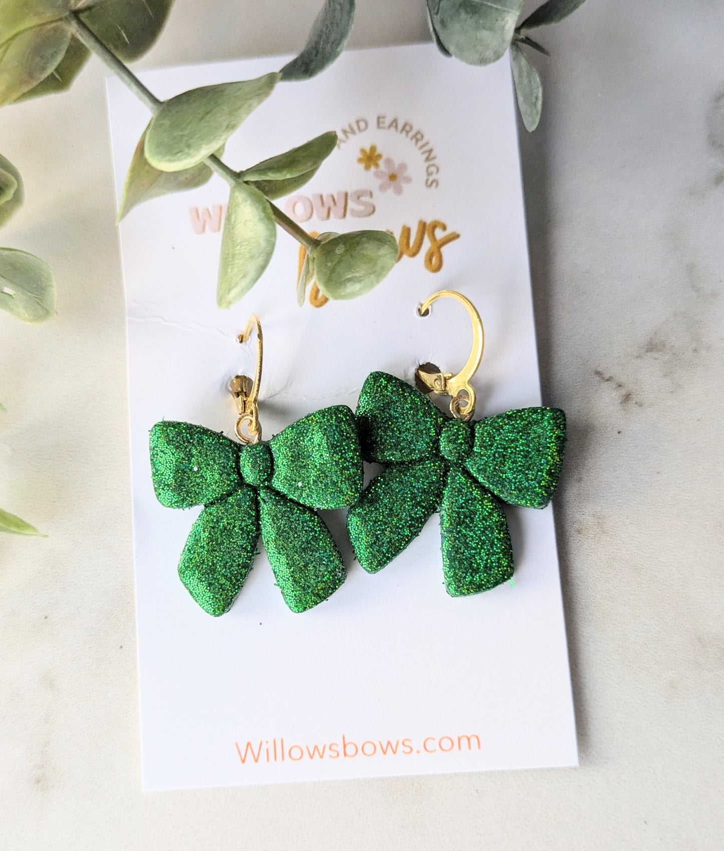 Clay glitter bows