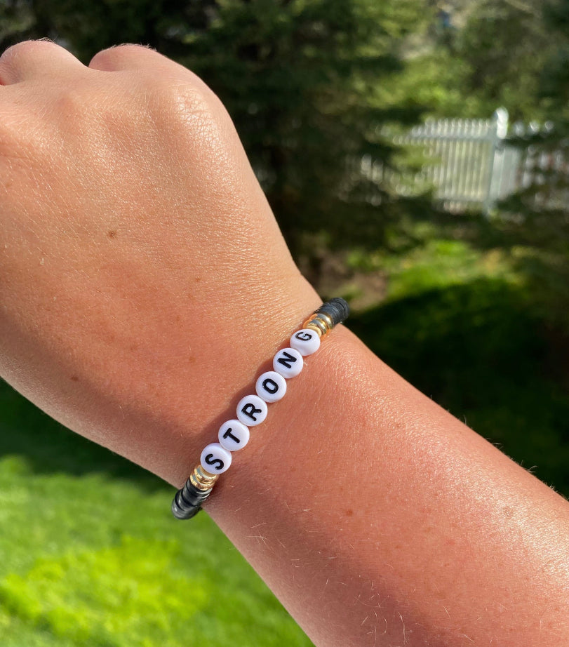 Strong, clay beaded bracelet