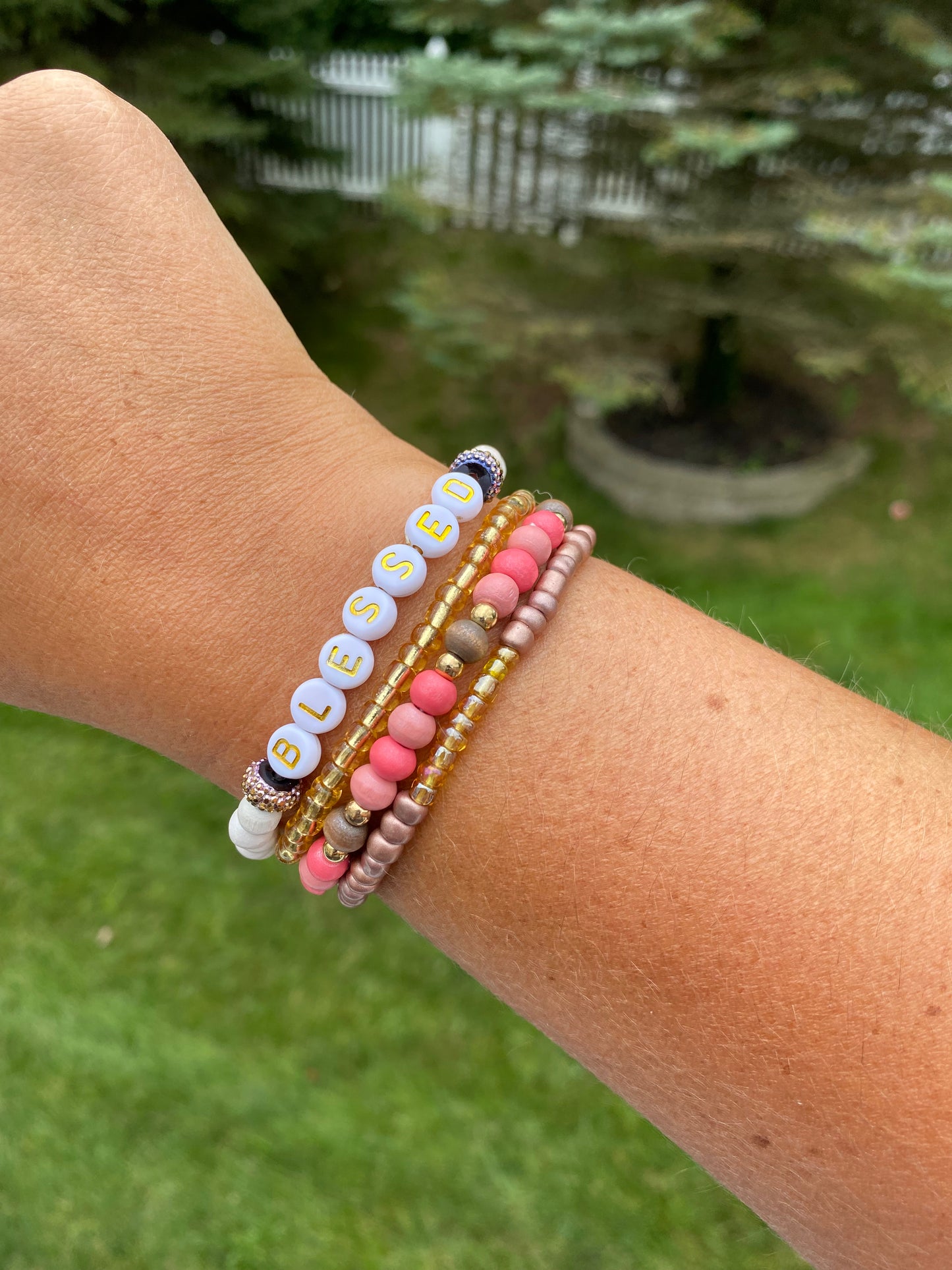 Blessed bead stack, (you can change the wording)