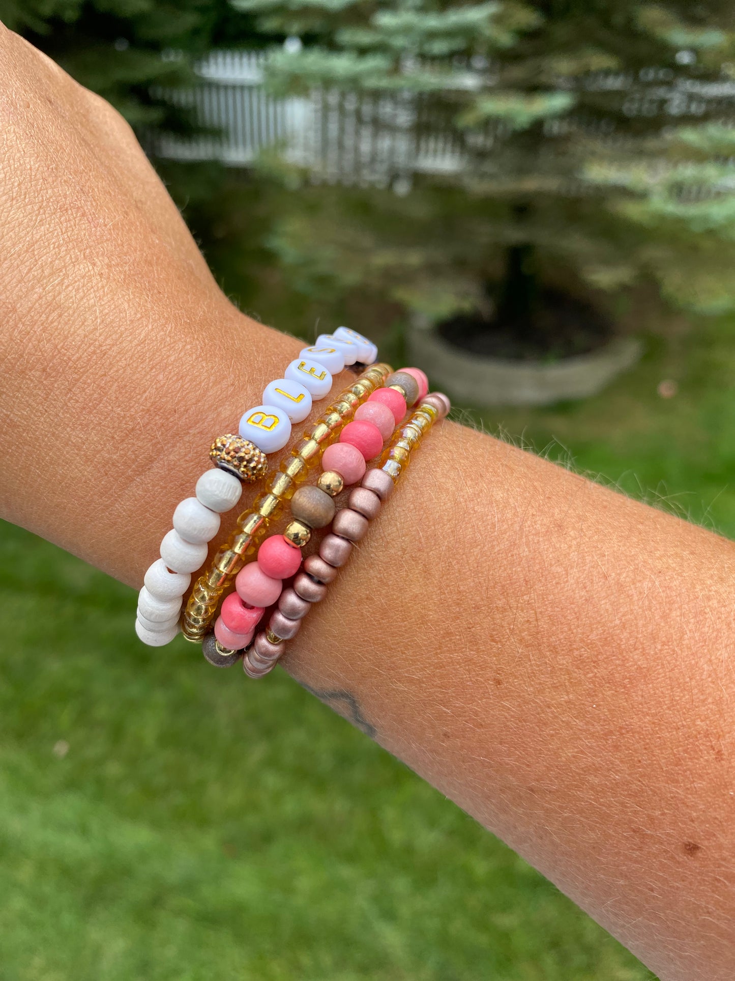 Blessed bead stack, (you can change the wording)