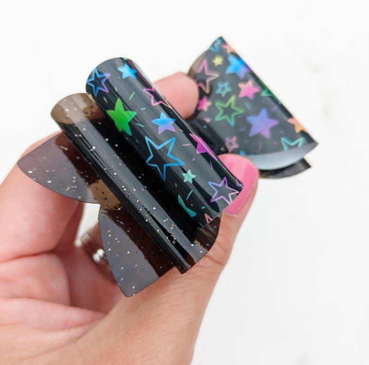 Neon stars, pool bow