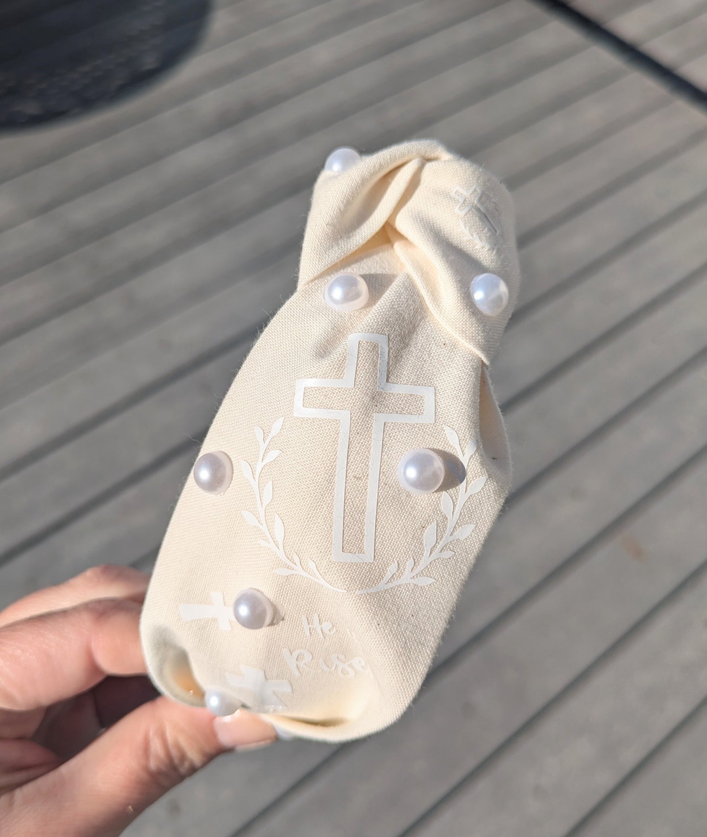 He is risen, knotted headband
