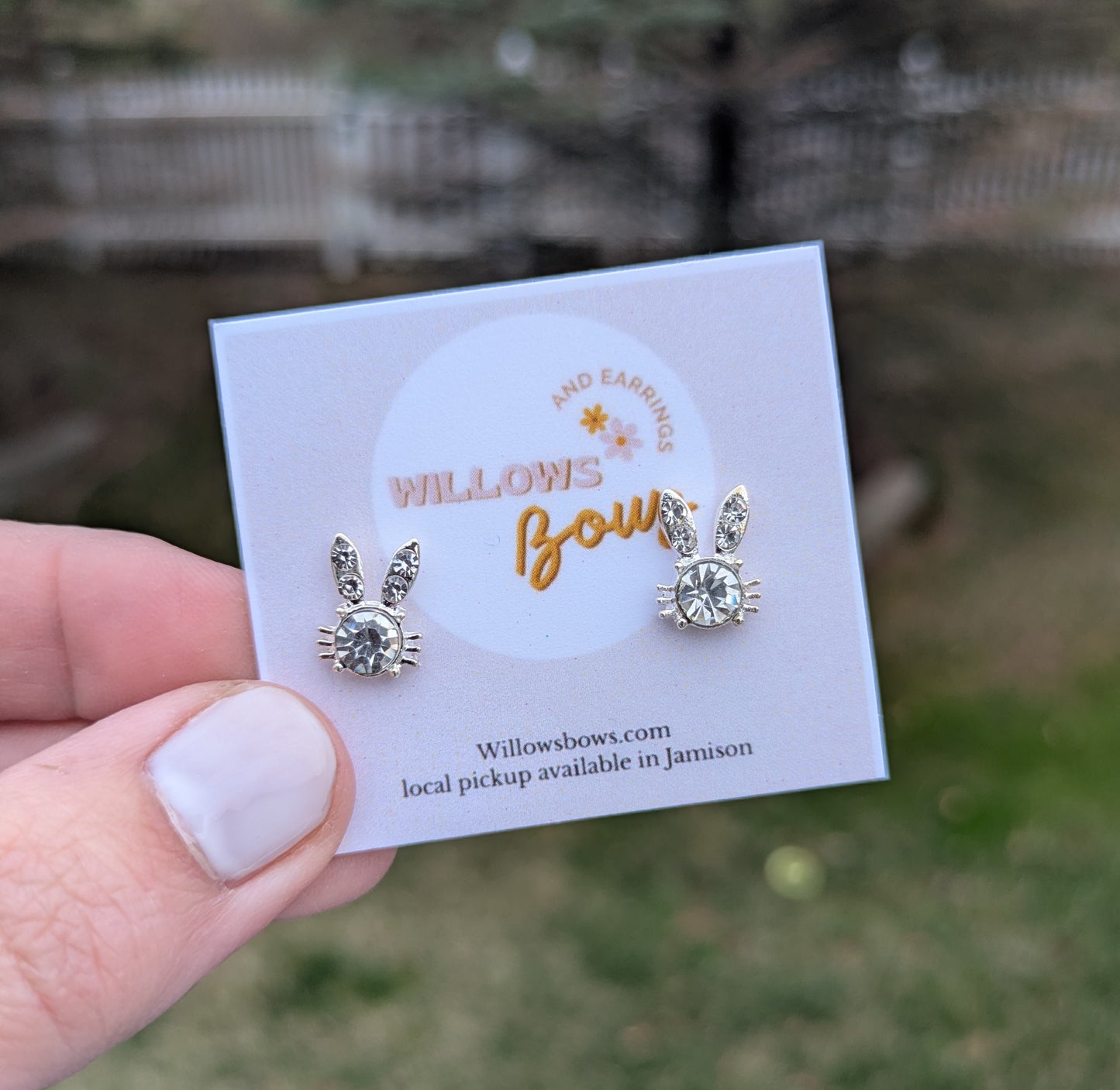 Glitter bunny studs