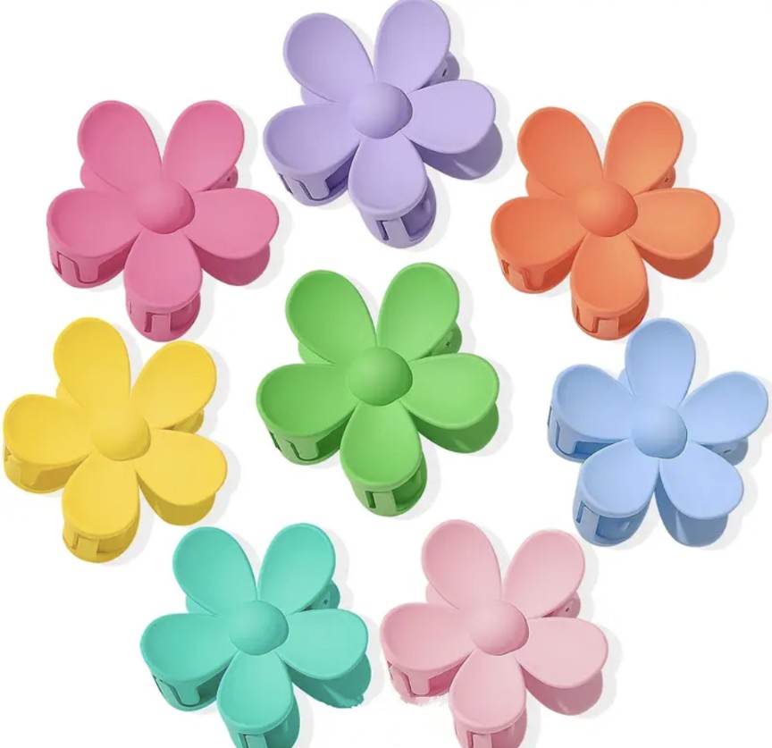Floral claw clips