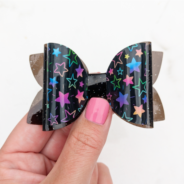Neon stars, pool bow