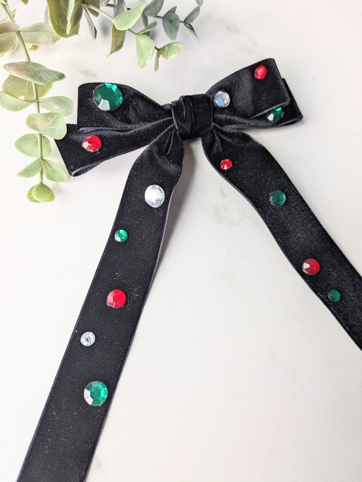 Thin velvet holiday ribbons