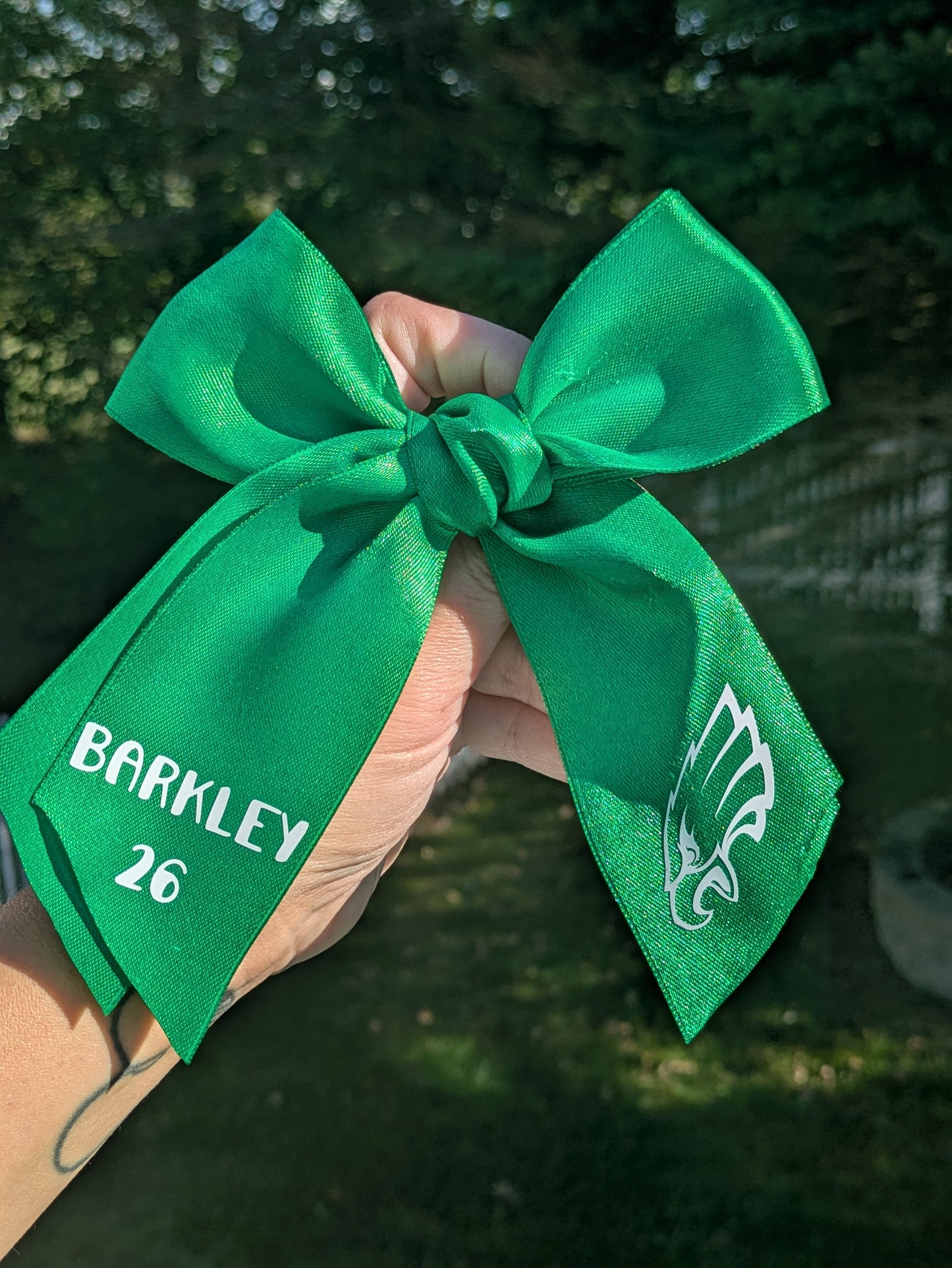 Kelly green football ribbon