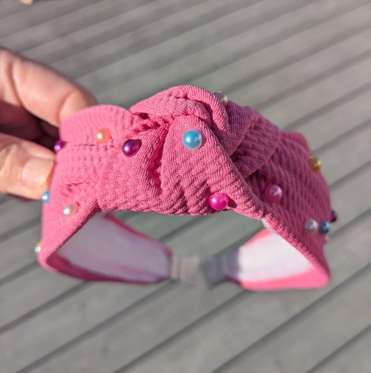 Bubblegum pink, knotted headband