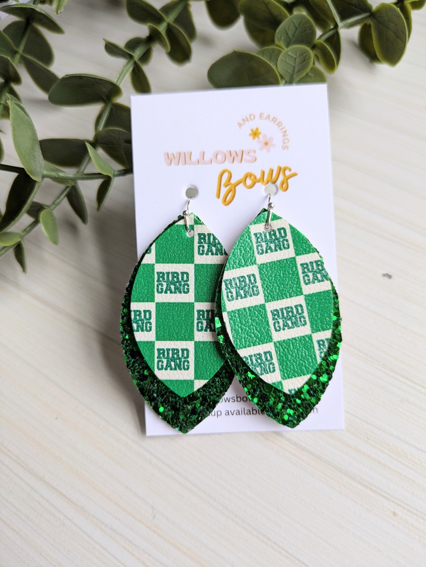 2 tier football earrings