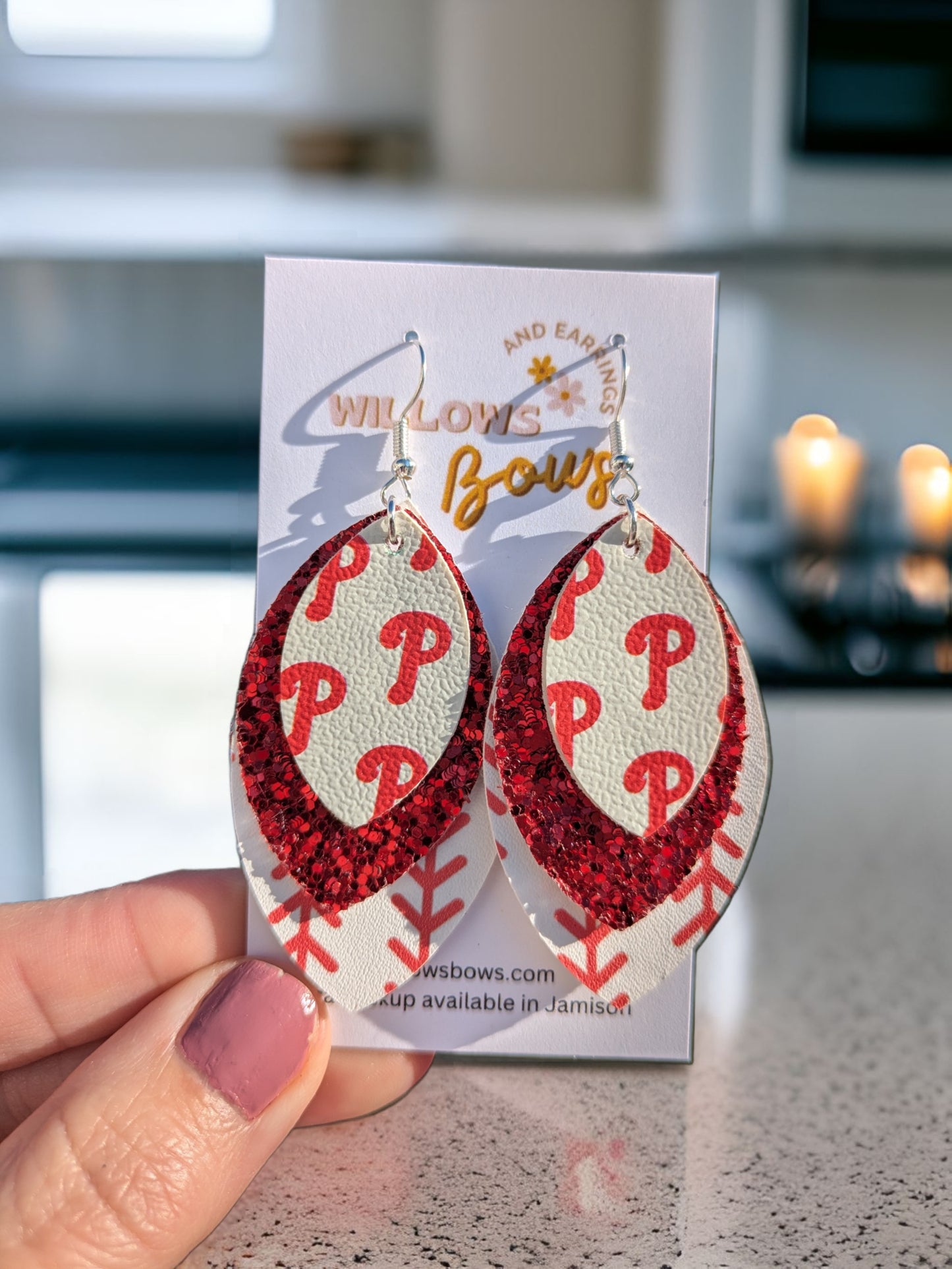 Baseball earrings