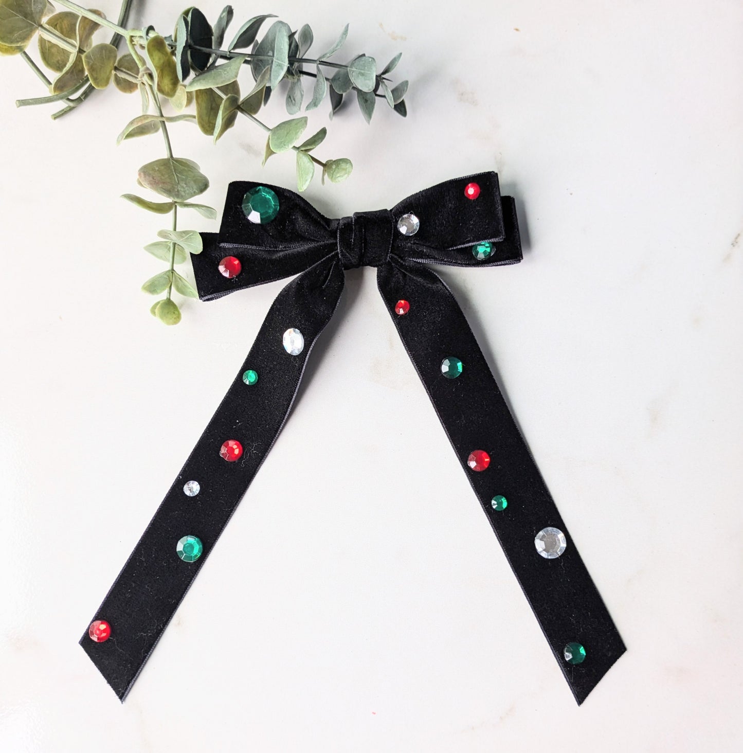 Thin velvet holiday ribbons