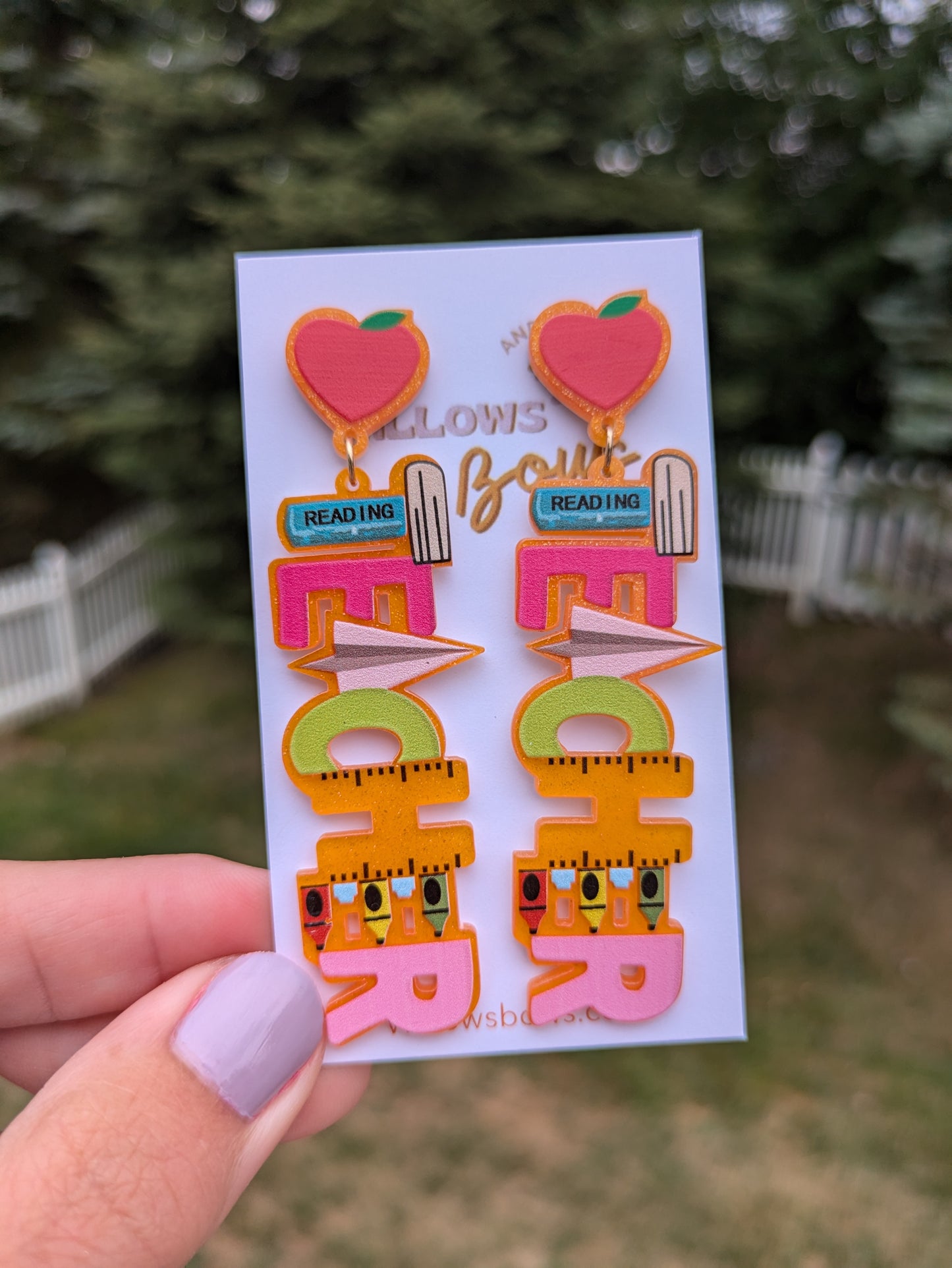Teacher (acrylic) earrings
