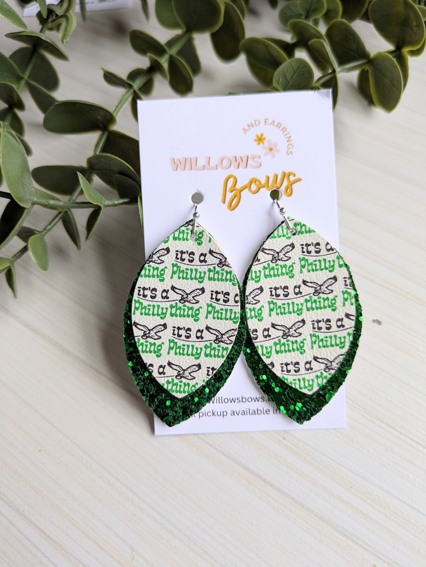 2 tier football earrings