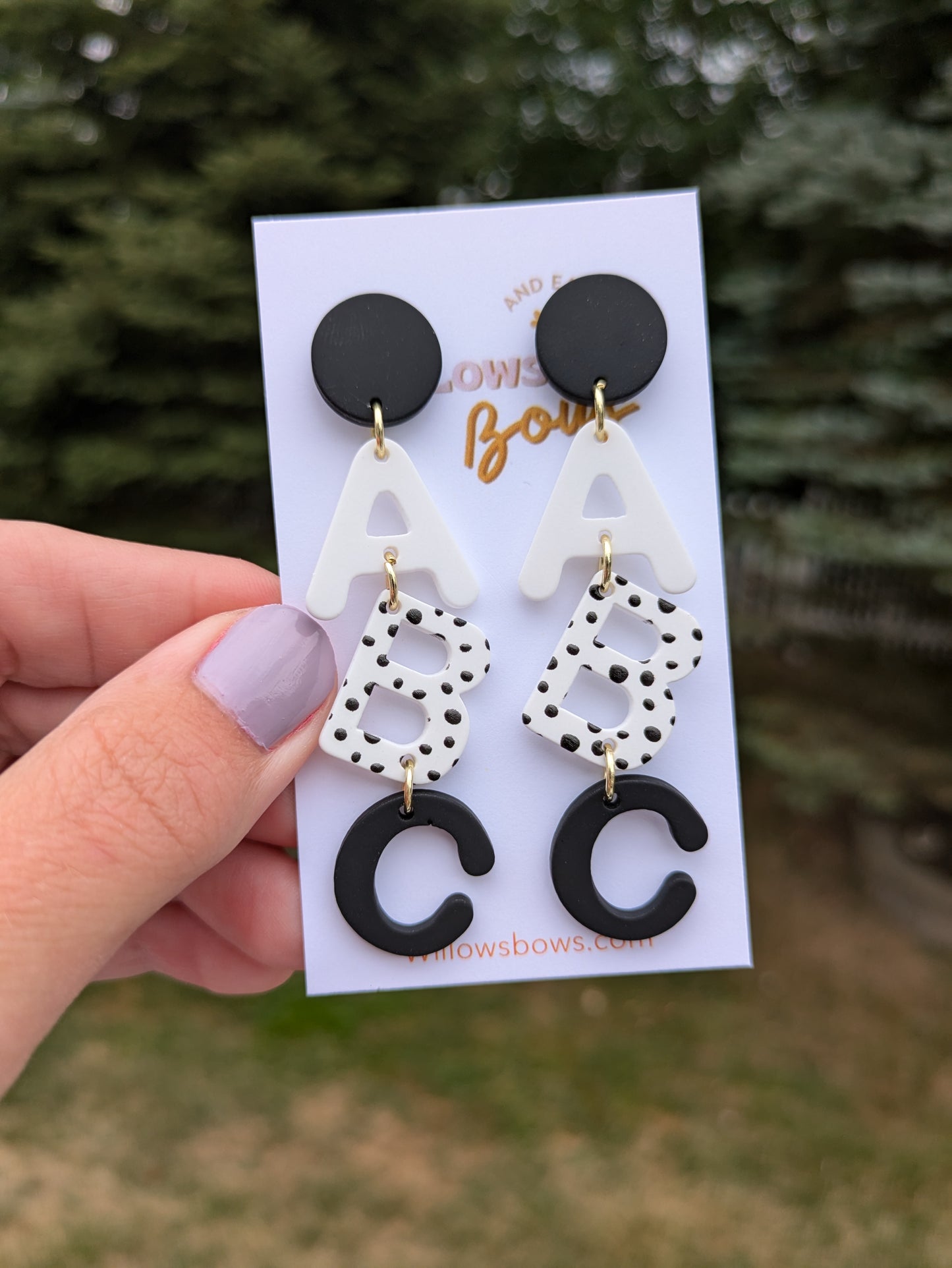 ABC polka dot (acrylic) earrings