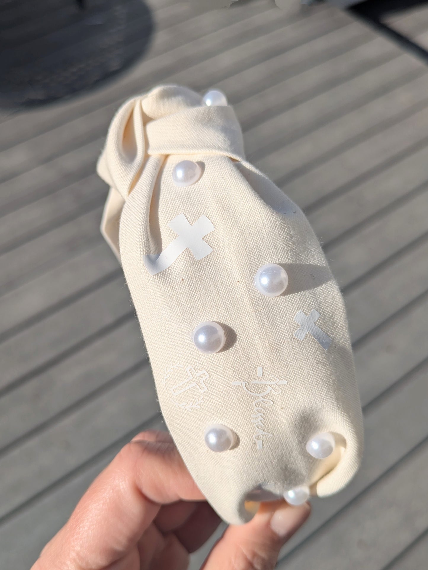 He is risen, knotted headband