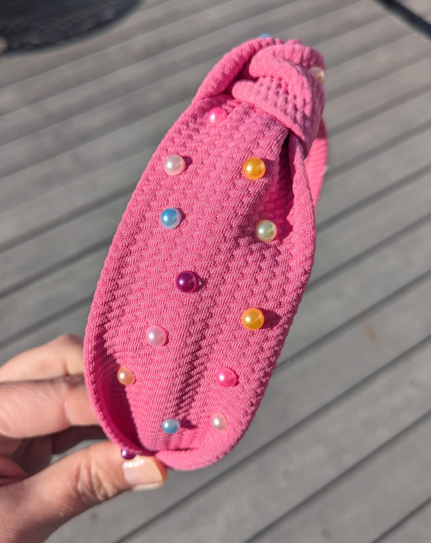 Bubblegum pink, knotted headband