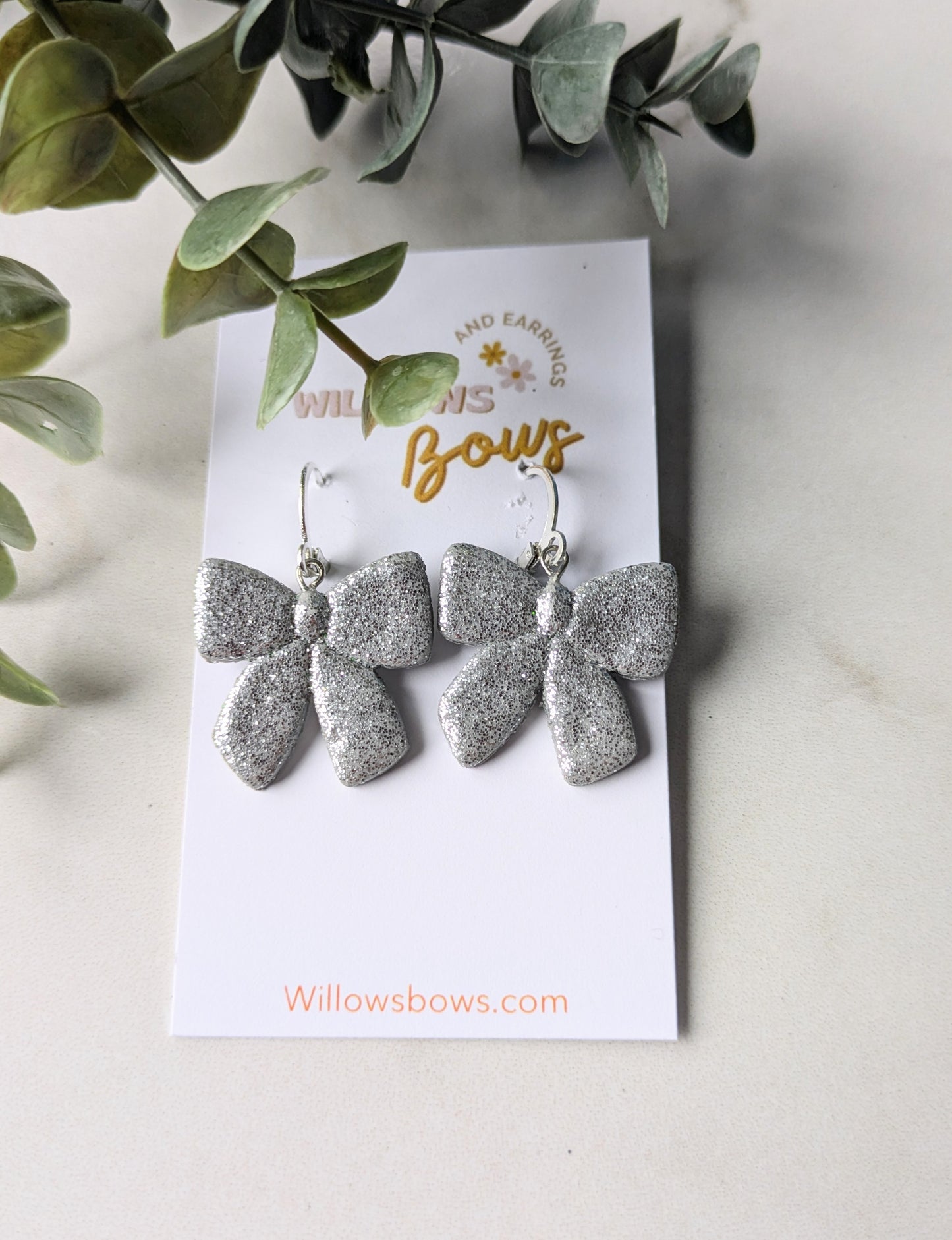 Clay glitter bows