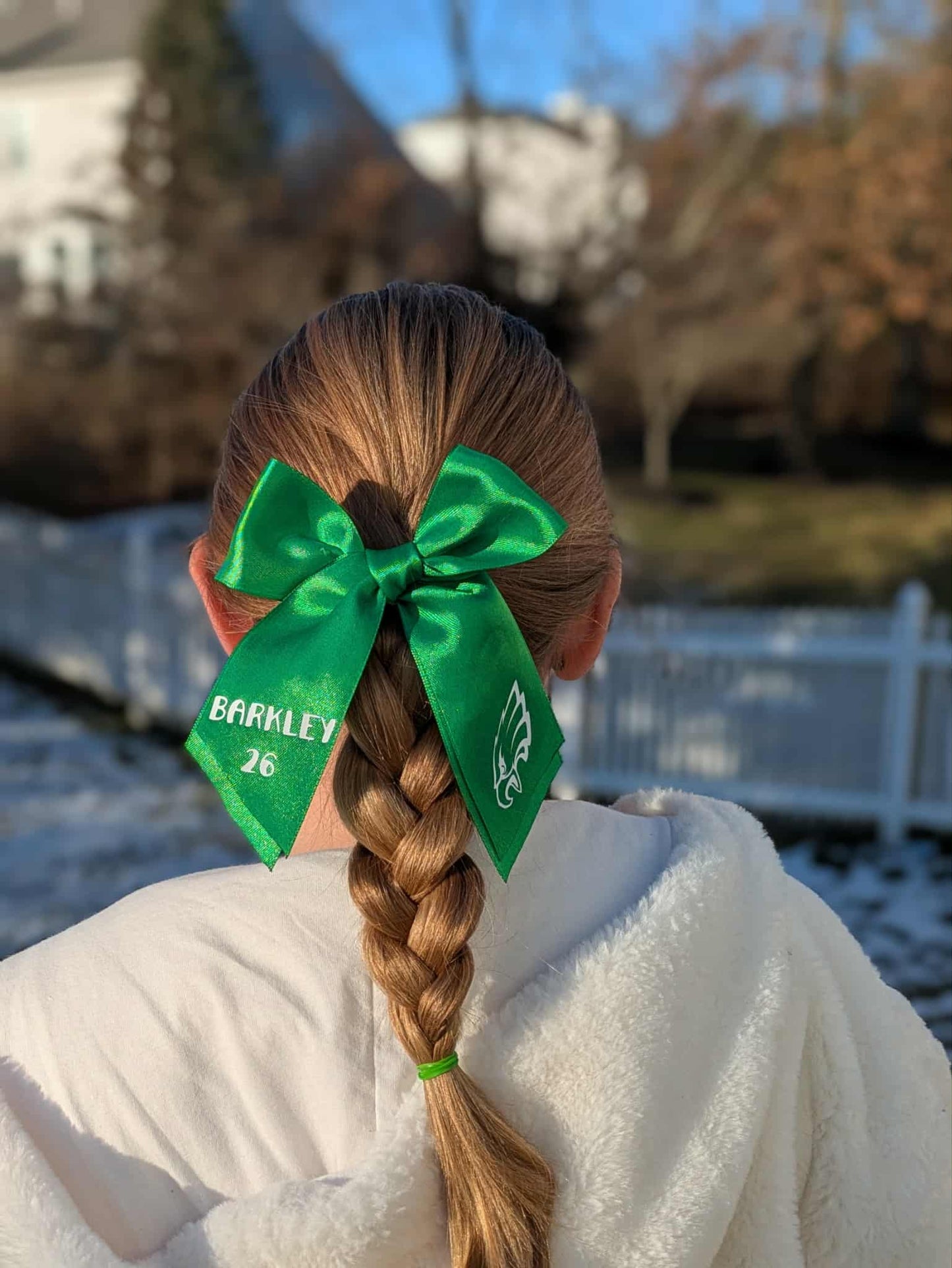 Kelly green football ribbon