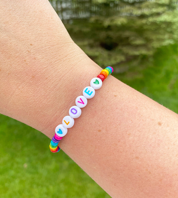 Love is love, beaded bracelet