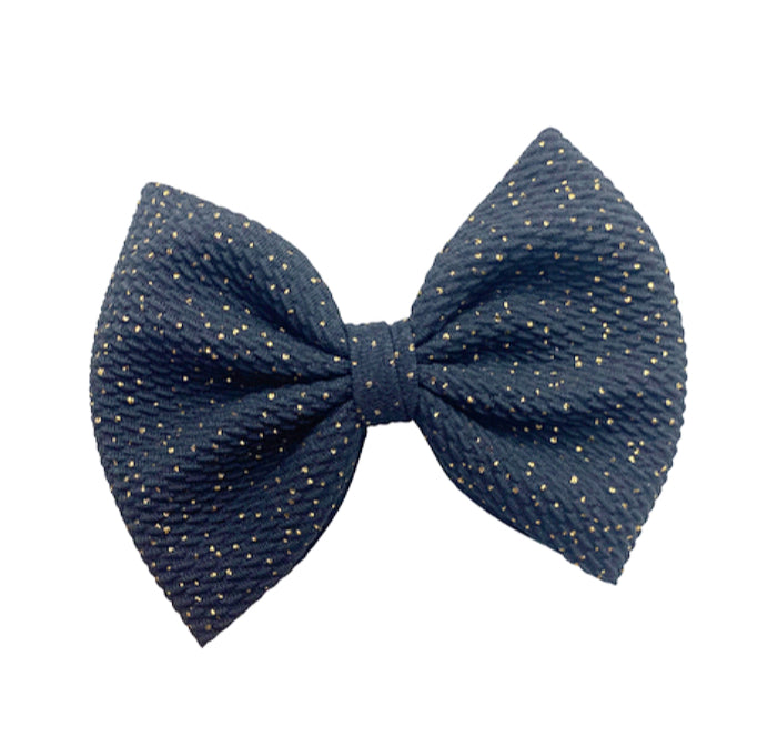 Black gold dust, oversized bows