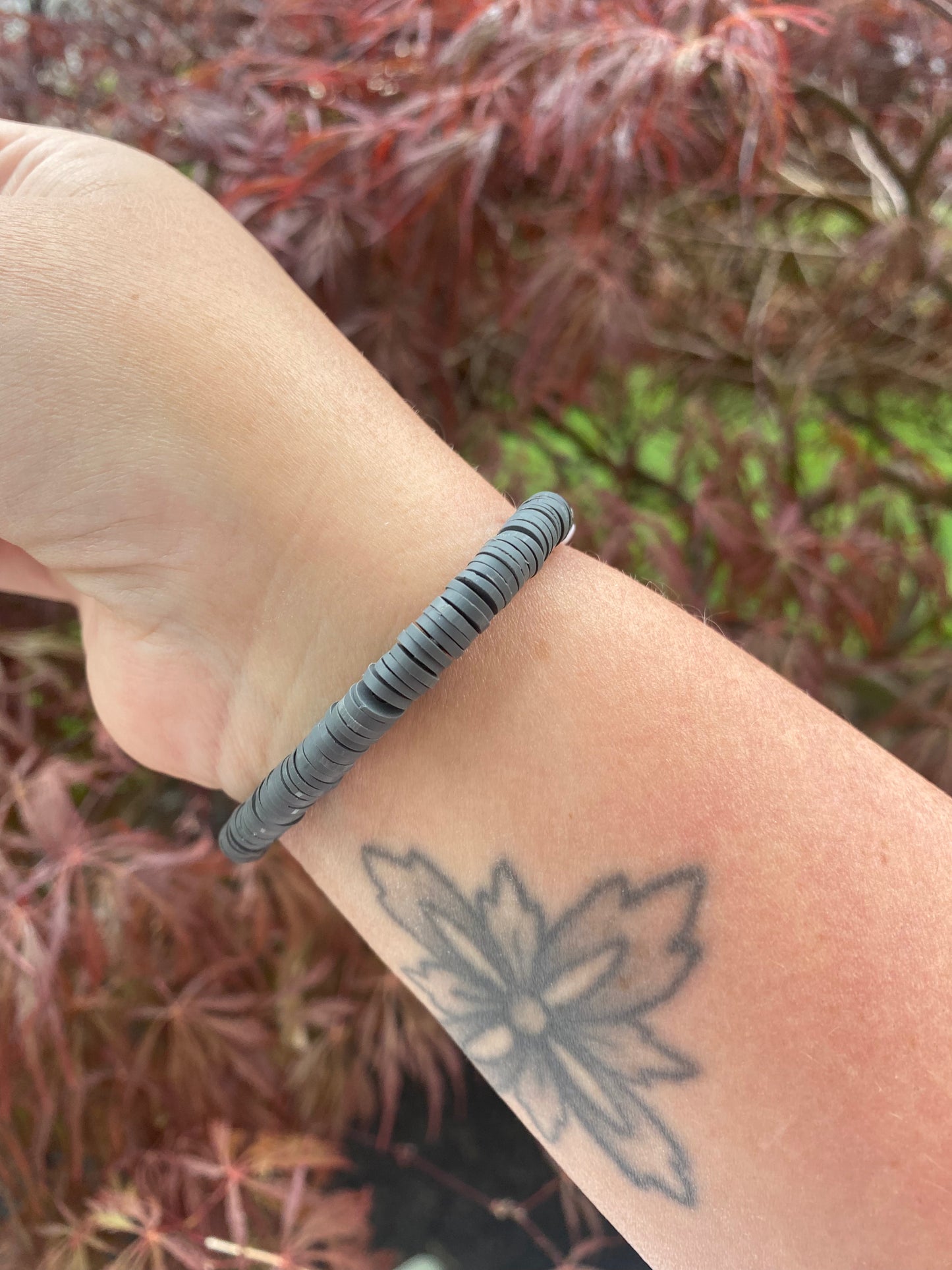 Blessed, clay beaded bracelet