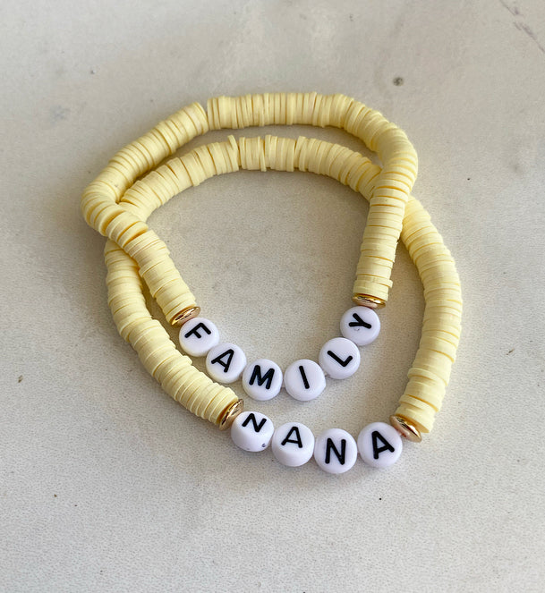 Lemon clay, personalized bracelet