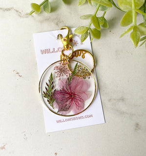 Large Floral Resin keychain