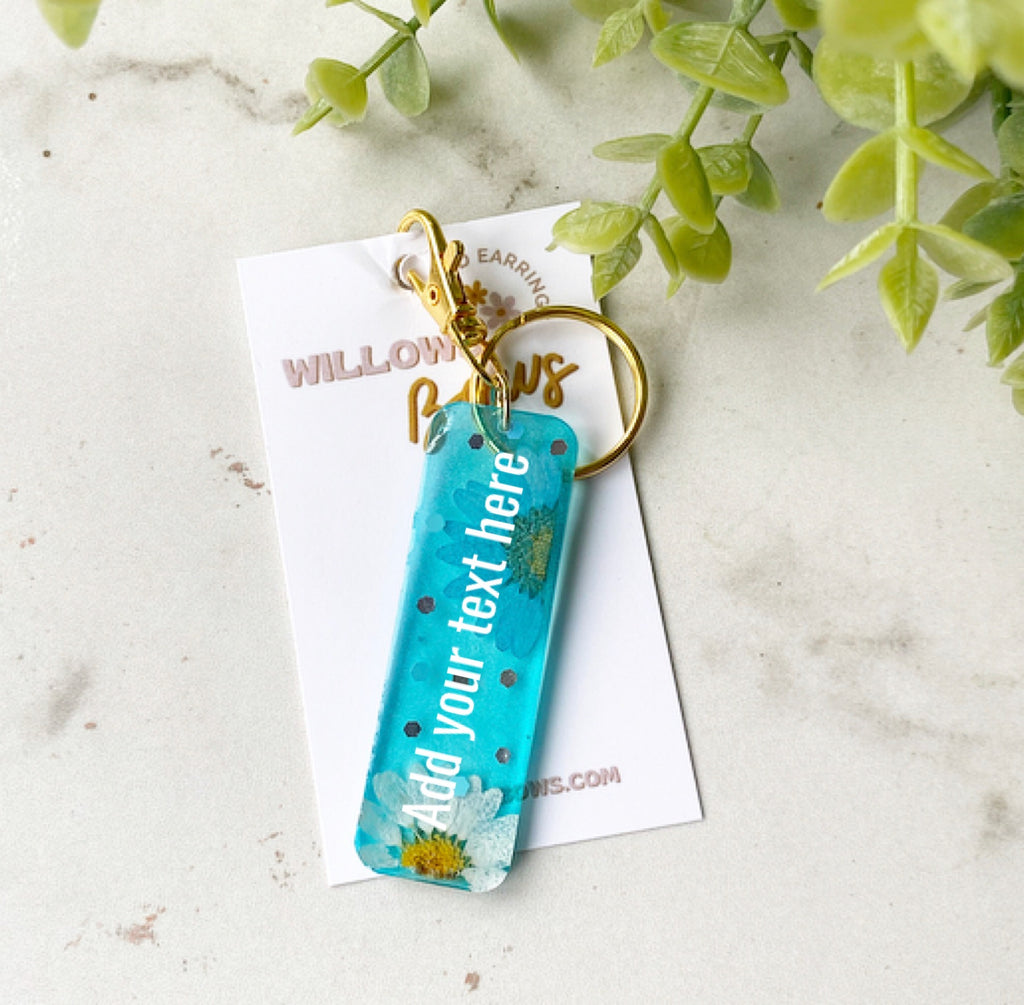 Blue Resin keychain