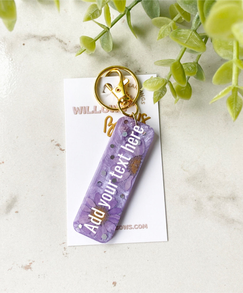 Purple Resin keychain