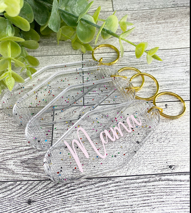 Glitter keychain (custom saying)