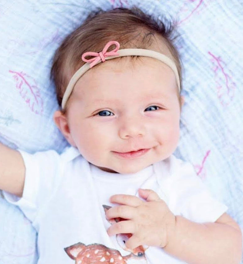 Pink rope newborn headband