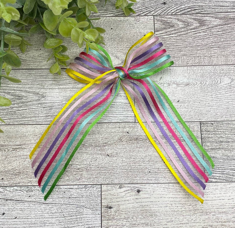 Pastel striped ribbon bow