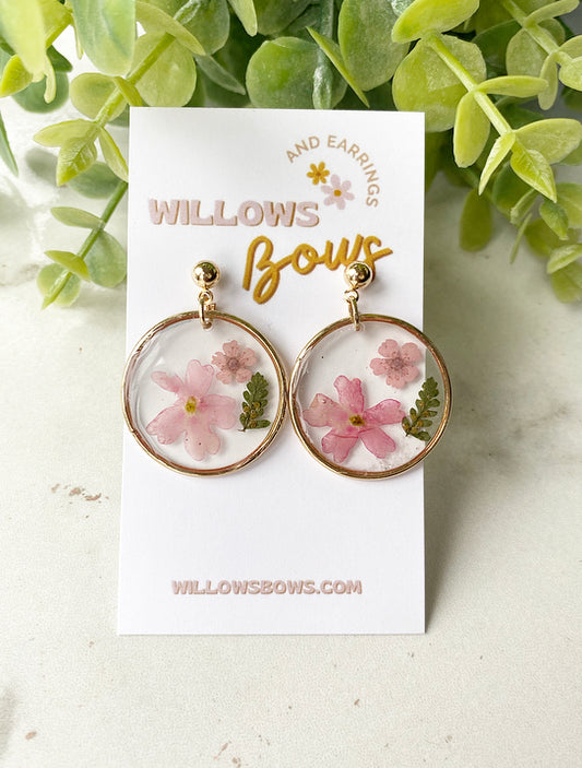 Pink floral with golden rim