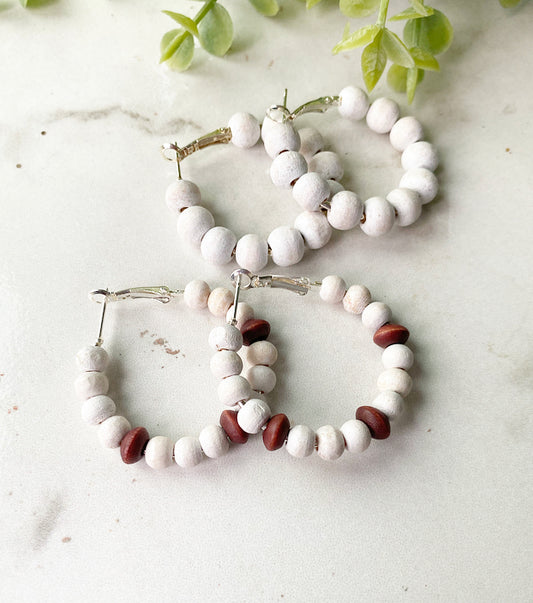 Wooden beaded hoops