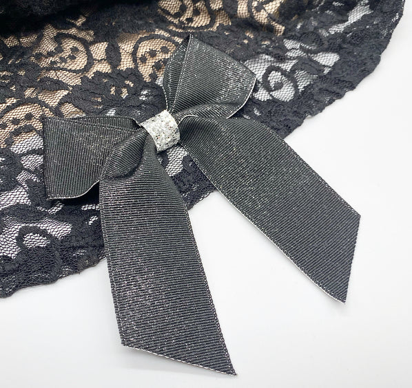 Black with silver trim ribbon
