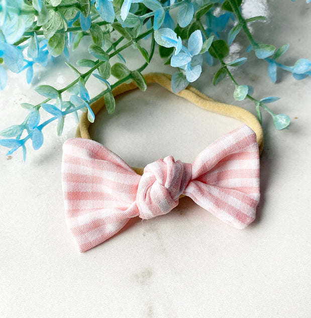 Picnic knotted newborn bow