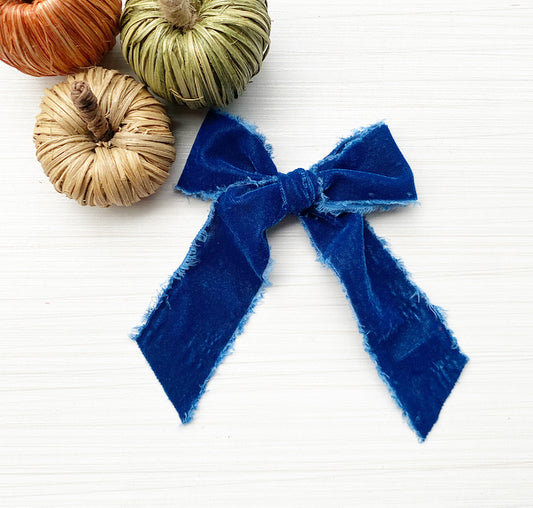Sapphire blue velvet ribbon