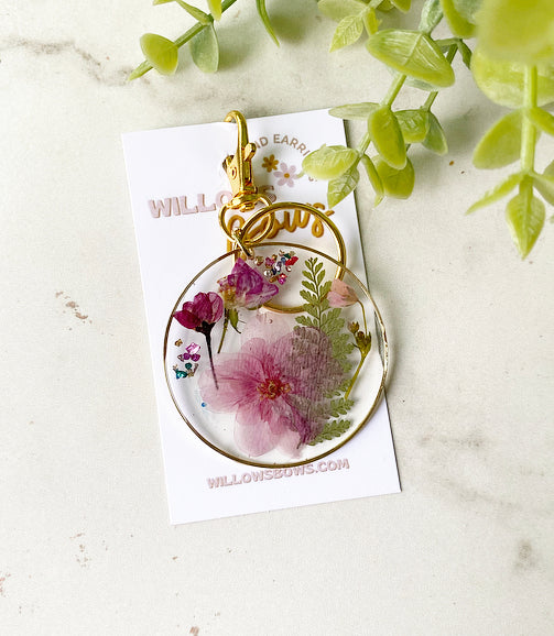 Large Floral Resin keychain