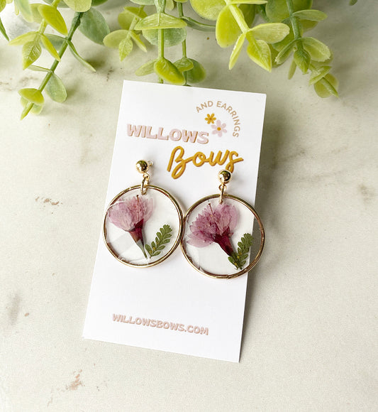 Mauve floral with golden rim