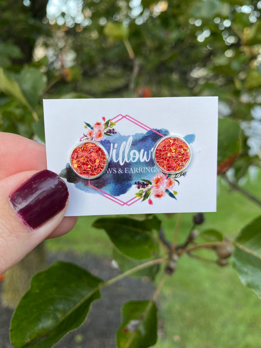 Bonfire glitter studs