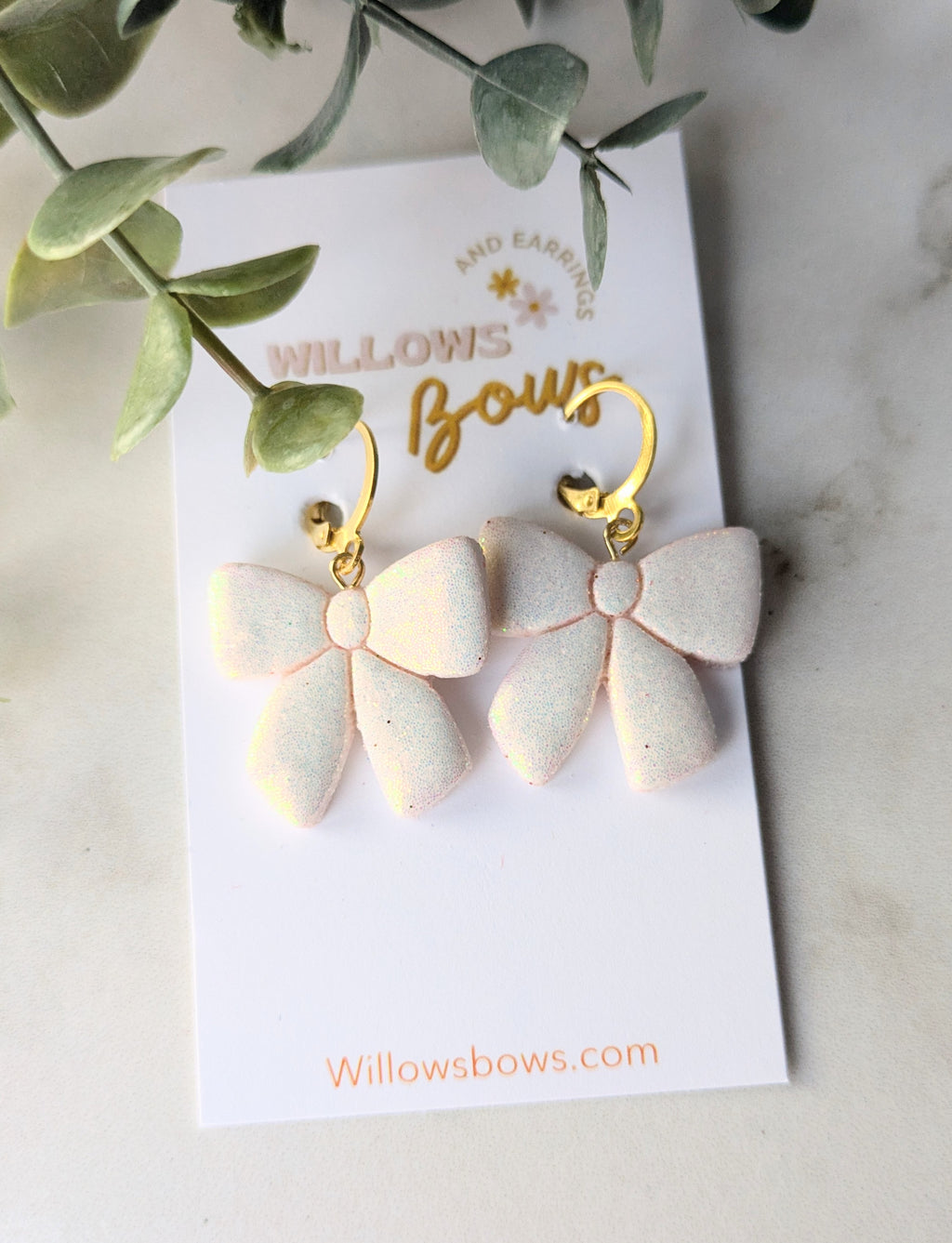 Clay glitter bows