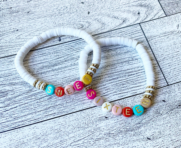 Name, beaded bracelet