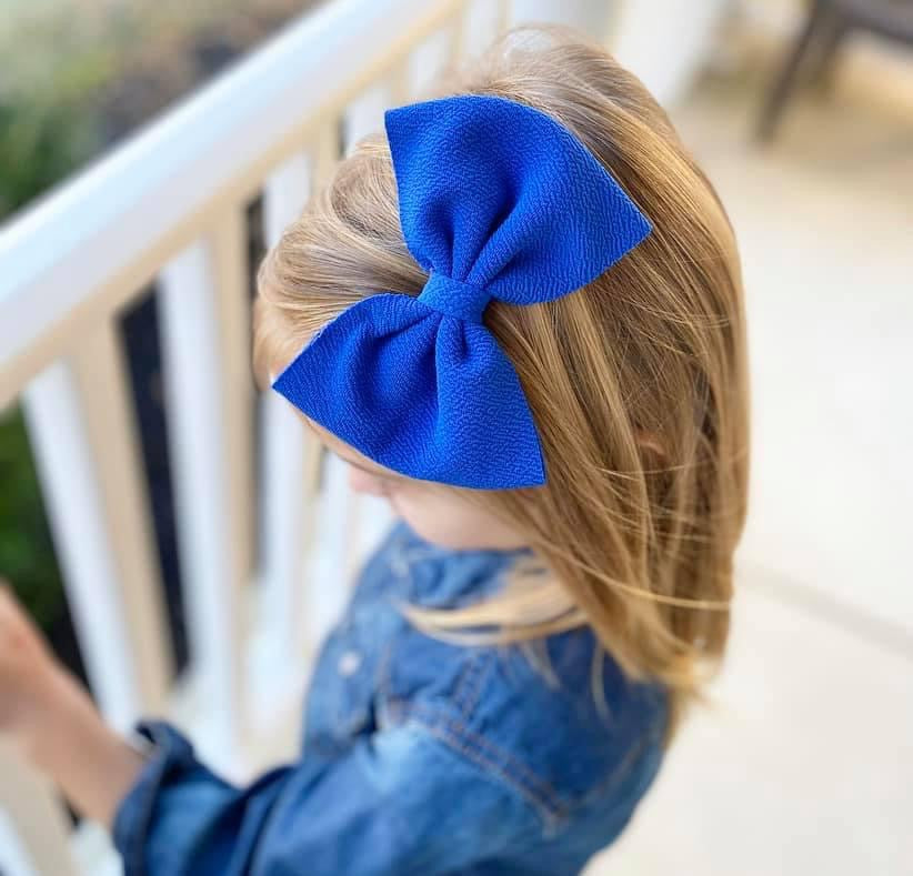 Royal blue oversized bow