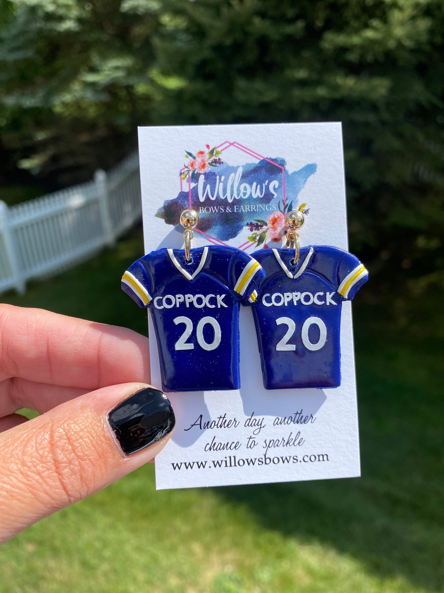 Personalized sports jersey earrings